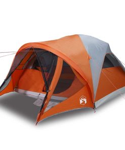 Tenda Familiare A Tunnel 6persone Grigia Arancione Impermeabile