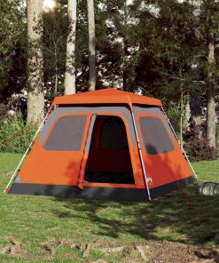 Tenda A Cupola 4 Persone Grigio E Arancione A Rilascio Rapido