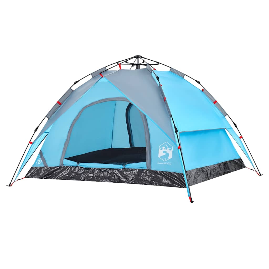 Tenda A Cupola Da Campeggio 3 Persone Blu A Rilascio Rapido