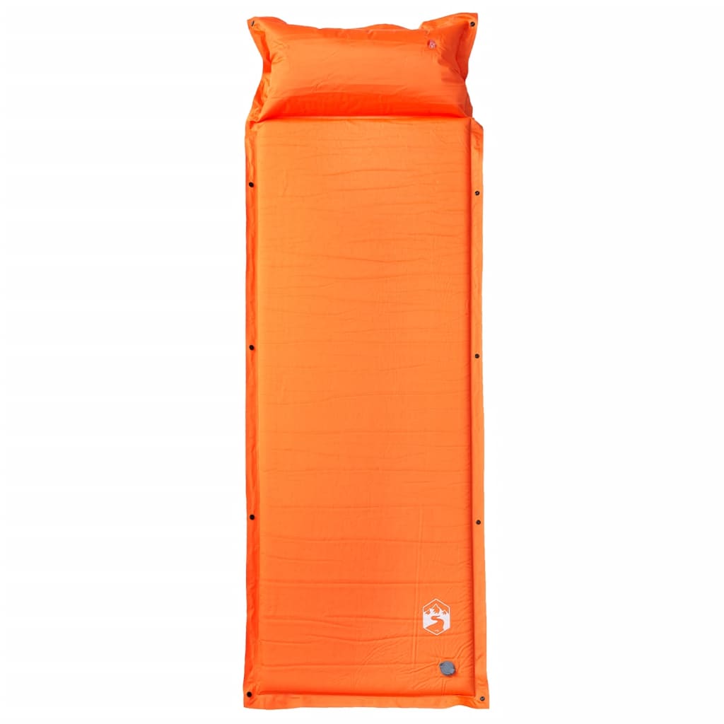 Materasso Campeggio Autogonfiabile Cuscini 1 Persona Arancio - Image 6