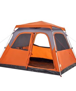 Tenda A Cupola 6 Persone Grigio E Arancione A Rilascio Rapido