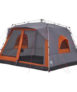 Tenda Familiare 7 Persone Grigio E Arancione A Rilascio Rapido