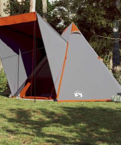 Tenda Familiare Tipi 6 Persone Grigia E Arancione Impermeabile