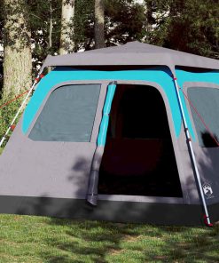 Tenda Familiare A Cupola 6 Persone Blu A Rilascio Rapido