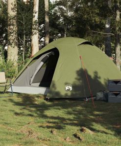Tenda Da Campeggio A Cupola 3 Persone Verde Oliva Impermeabile