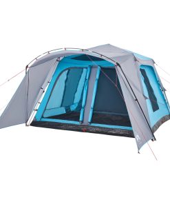 Tenda Familiare Con Portico 9 Persone Blu A Rilascio Rapido