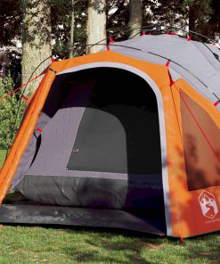 Tenda A Cupola 3 Persone Grigio E Arancione A Rilascio Rapido
