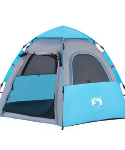 Tenda Da Campeggio Cabina 4 Persone Blu A Rilascio Rapido