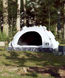 Tenda 4 Persone Bianca In Tessuto Oscurante A Rilascio Rapido
