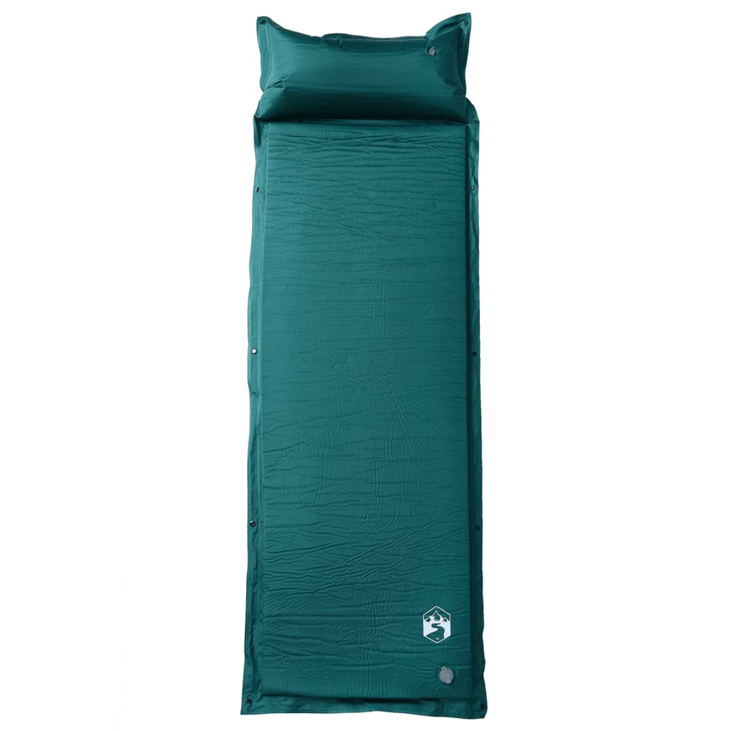 Materasso Campeggio Autogonfiabile Con Cuscini 1 Persona Verde
