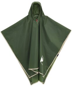 Poncho Antipioggia Con Cappuccio Design 2 In 1 Verde 223x145 cm