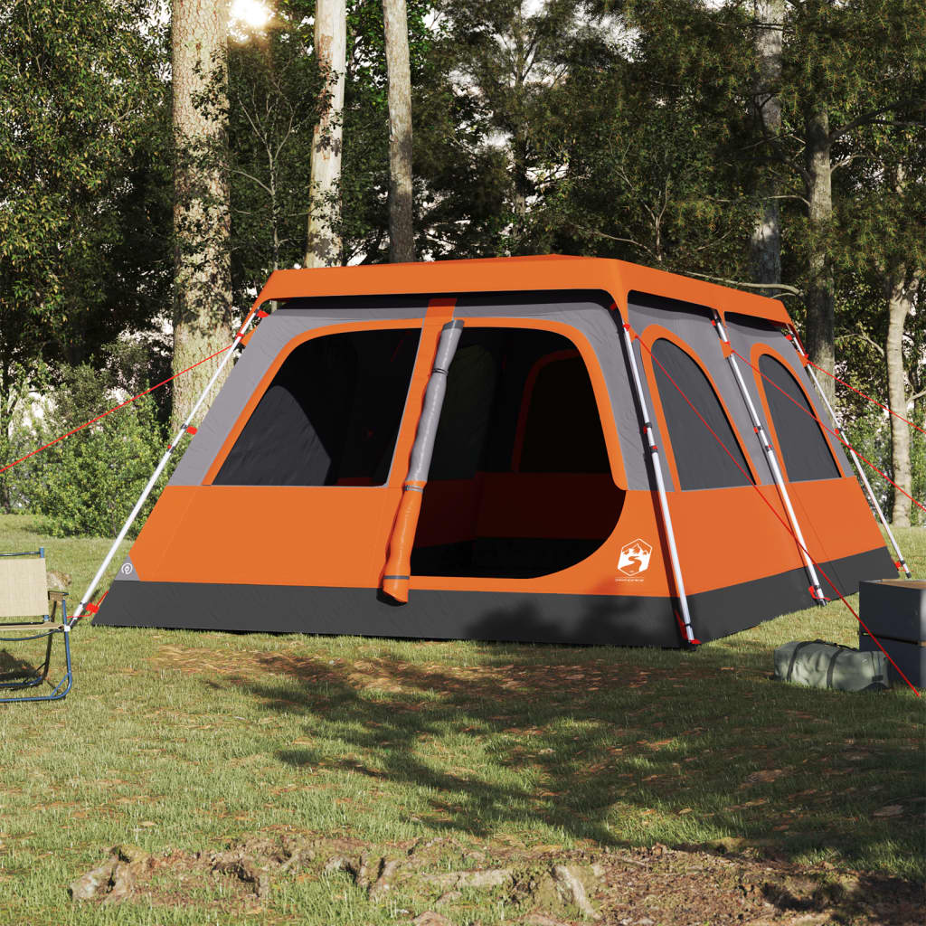 Tenda A Cupola 8 Persone Grigio E Arancione A Rilascio Rapido