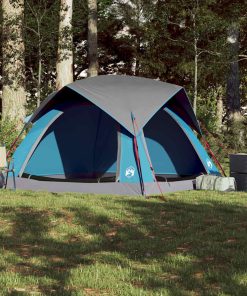 Tenda Da Campeggio A Cabina Per 4 Persone Blu Impermeabile