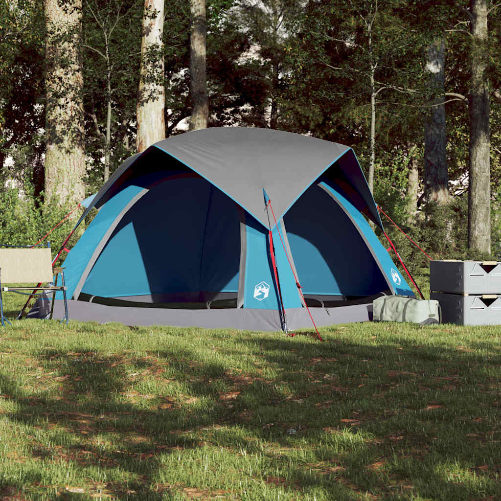 Tenda Da Campeggio A Cabina Per 4 Persone Blu Impermeabile