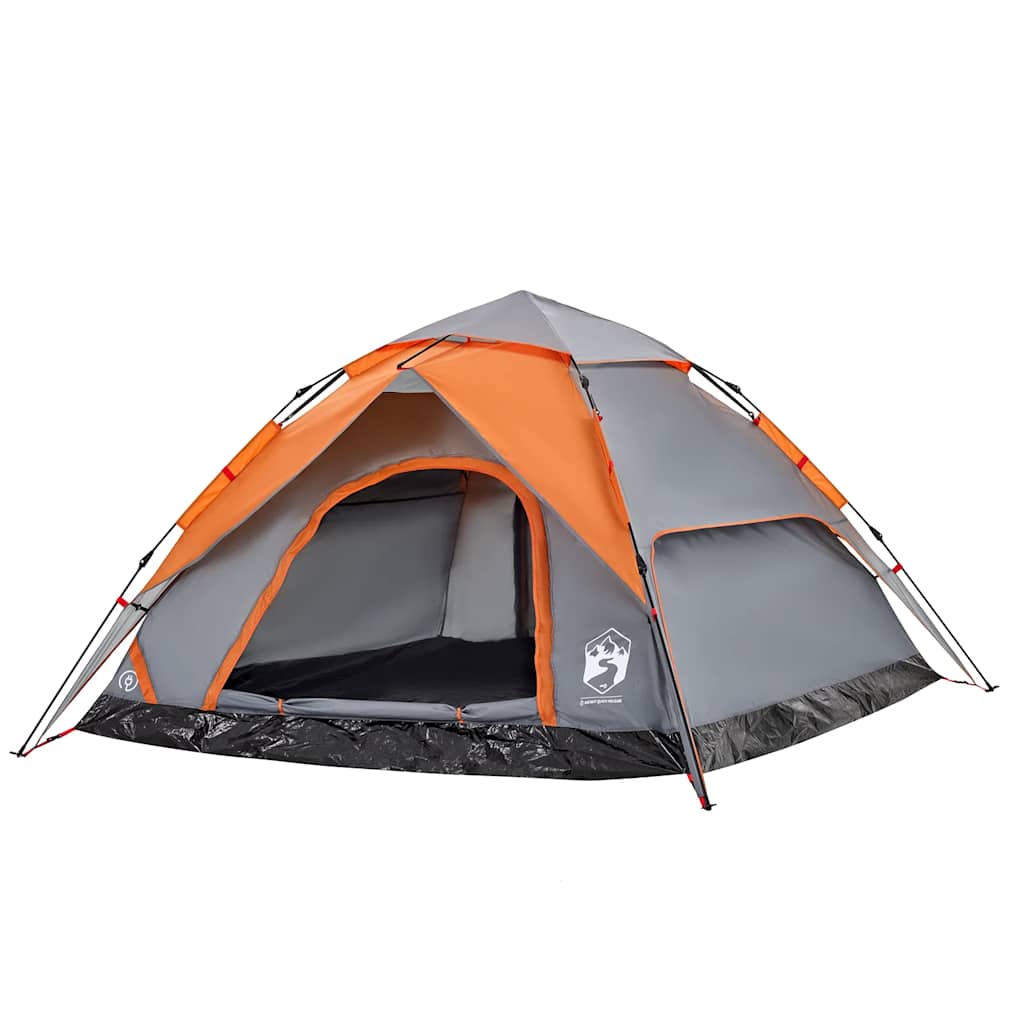 Tenda A Cupola 5 Persone Grigio E Arancione A Rilascio Rapido