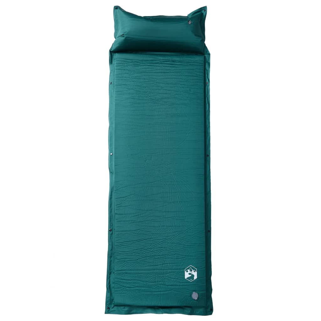 Materasso Campeggio Autogonfiabile Con Cuscini 1 Persona Verde