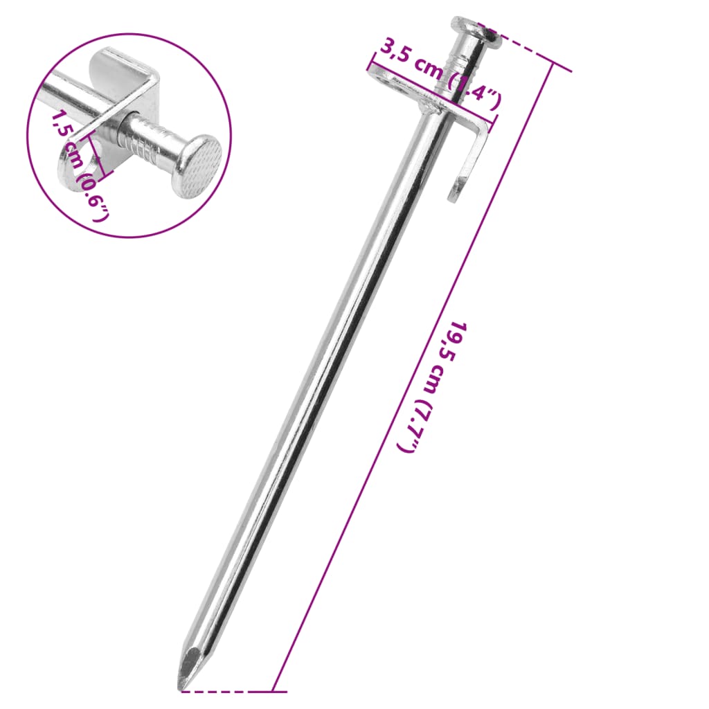 Picchetti Per Tenda 24 Pz 19,5 Cm 8 Mm In Acciaio Zincato - Image 6
