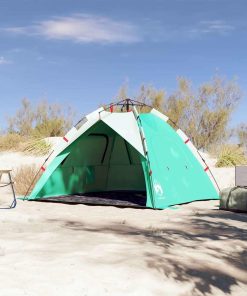 Tenda Da Spiaggia 3 Persone Verde Rilascio Rapido Impermeabile