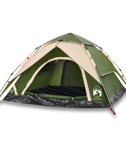 Tenda A Cupola Da Campeggio 4 Persone Verde A Rilascio Rapido