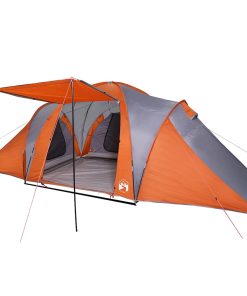 Tenda Da Campeggio A Cupola 6 Persone Grigio E Arancione