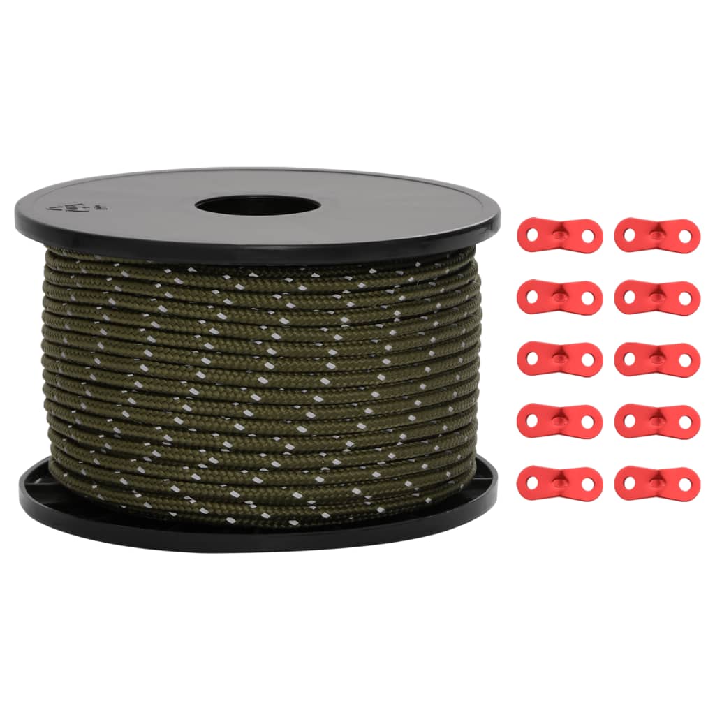 Corda Tenda Con Strisce Riflettenti E Chiavi 50 M 5 mm - Image 3