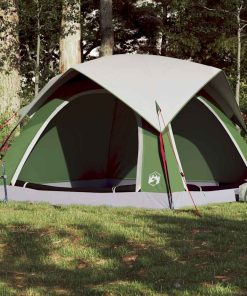 Tenda Da Campeggio A Cabina Per 4 Persone Verde Impermeabile