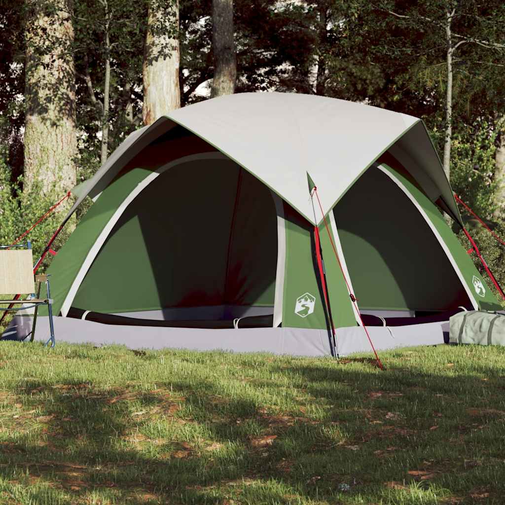 Tenda Da Campeggio A Cabina Per 4 Persone Verde Impermeabile