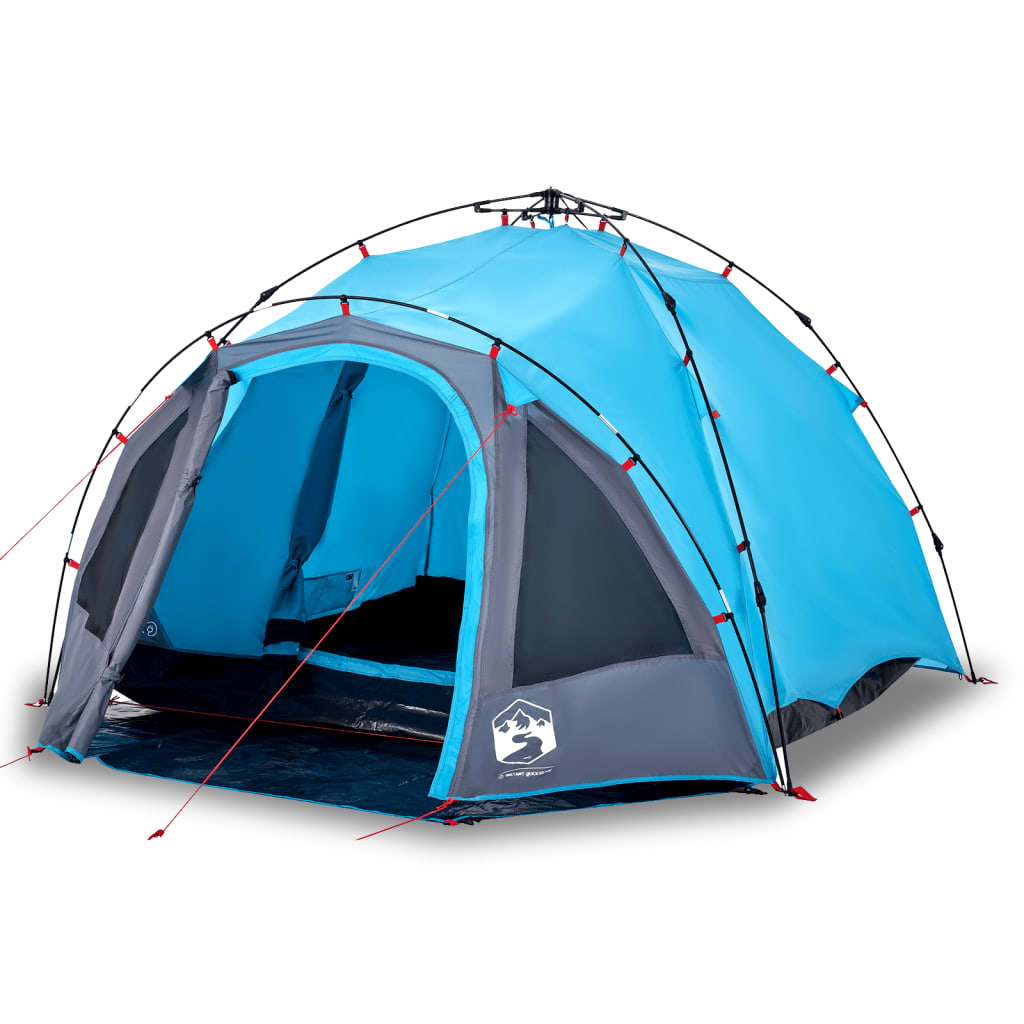 Tenda A Cupola Da Campeggio 3 Persone Blu A Rilascio Rapido