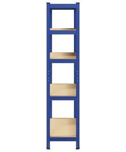 Mensola 5 Strati Blu In Acciaio E Legno Multistrato