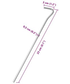 Picchetti Per Tenda 25 Pz 23 Cm Ø5 Mm In Acciaio Zincato