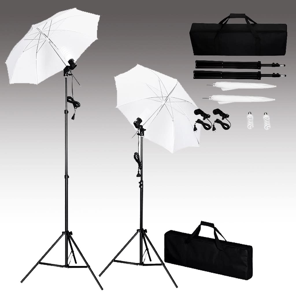 Kit Studio Fotografico Con Fondali Luci E Ombrelli