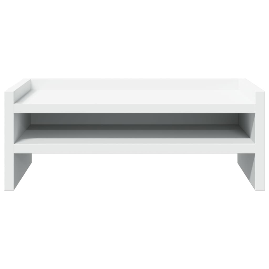 Supporto Per Monitor Bianco 42x24x16 Cm In Legno Multistrato
