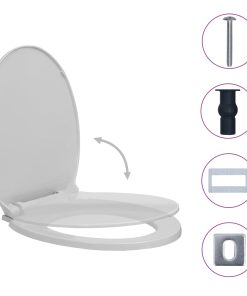 Copriwater Chiusura Ammortizzata E Sgancio Rapido Grigio Ovale