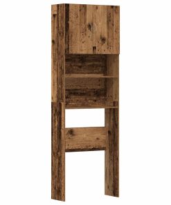 Mobile Lavatrice Legno Antico 64x24x190 Cm In Legno Multistrato