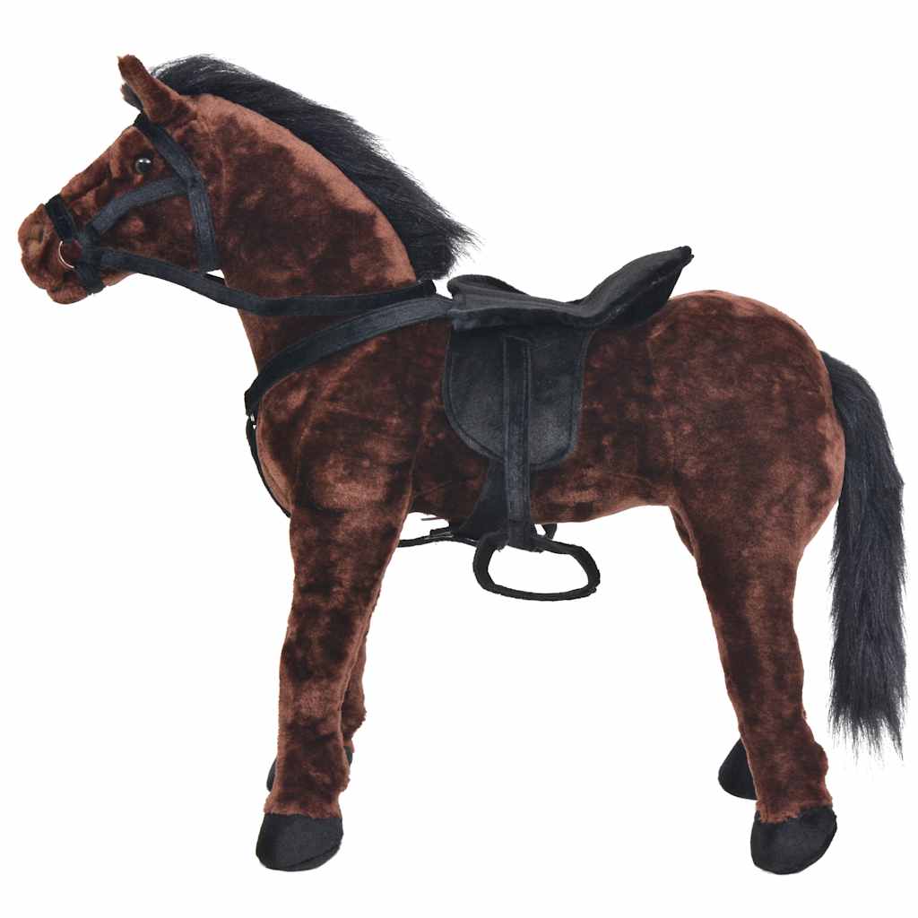 Cavallo In Peluche In Piedi Marrone Scuro Xxl - Image 3