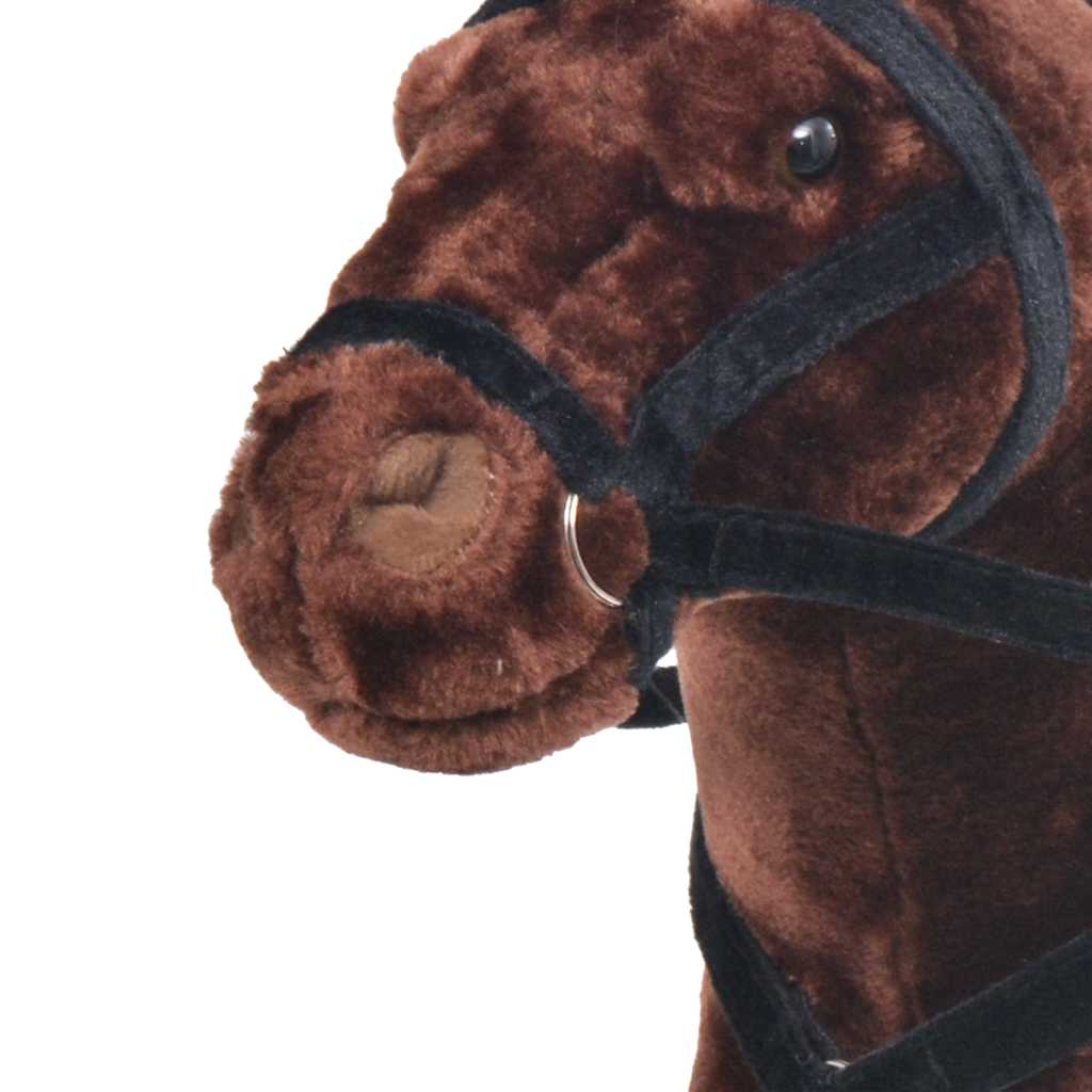 Cavallo In Peluche In Piedi Marrone Scuro Xxl