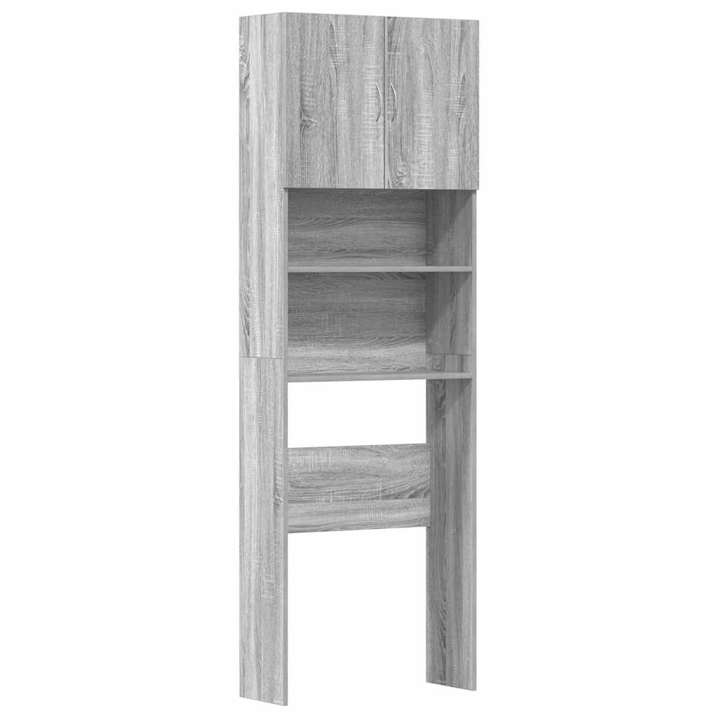Mobile Lavatrice Grigio Sonoma 64x24x190 Cm Legno Multistrato