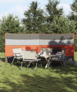 Frangivento Campeggio Grigio Arancione 340x130 Cm Impermeabile