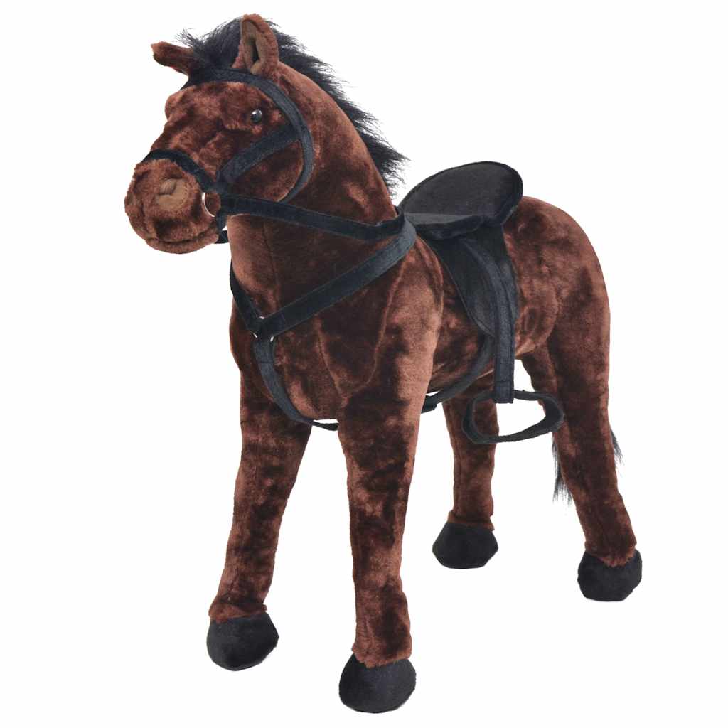 Cavallo In Peluche In Piedi Marrone Scuro Xxl - Image 5