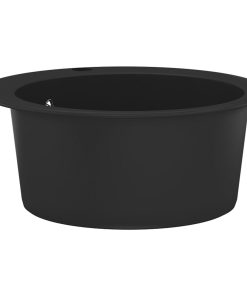 Lavello Da Cucina In Granito Vasca Singola Circolare Nero