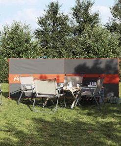 Frangivento Campeggio Grigio Arancione 344x120 Cm Impermeabile