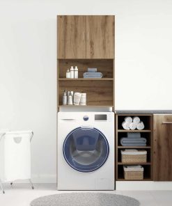 Mobile Lavatrice Rovere Artigianale 64x24x190 Cm In Truciolato