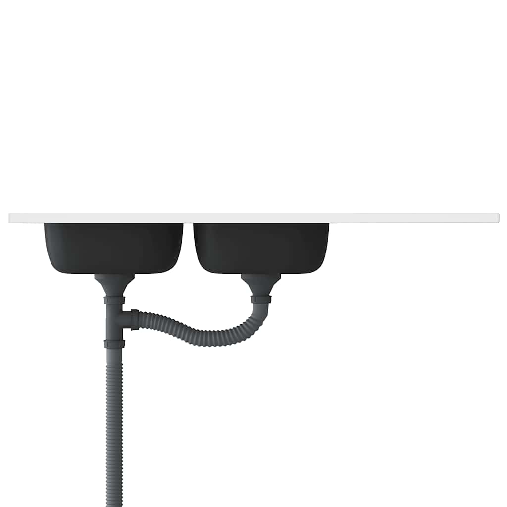 Lavello Da Cucina Doppia Vasca Argento 1200x600x155 Mm Acciaio - Image 6