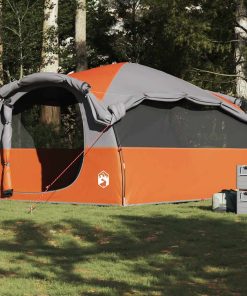 Tenda Familiare A Tunnel 6persone Grigia Arancione Impermeabile
