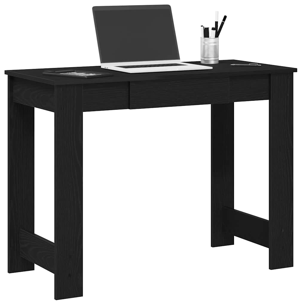 Scrivania Nera 100x45x75 Cm In Legno Multistrato
