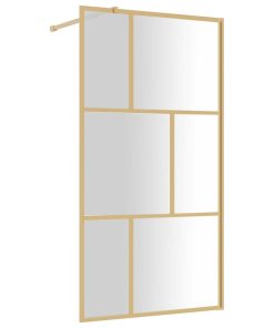 Parete Per Doccia WalK-In Vetro Trasparente Esg 100x195 Cm Oro