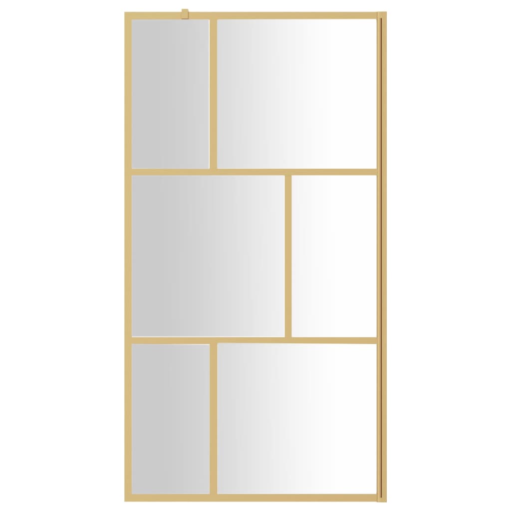 Parete Per Doccia WalK-In Vetro Trasparente Esg 100x195 Cm Oro - Image 2