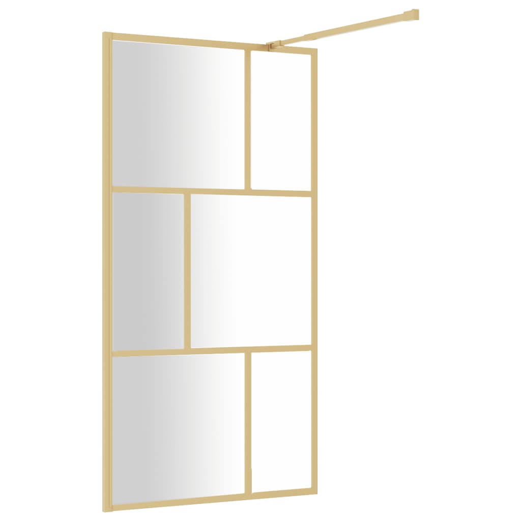 Parete Per Doccia WalK-In Vetro Trasparente Esg 100x195 Cm Oro - Image 4
