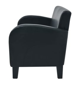 Divano A 2 Posti In Pelle Artificiale Nero