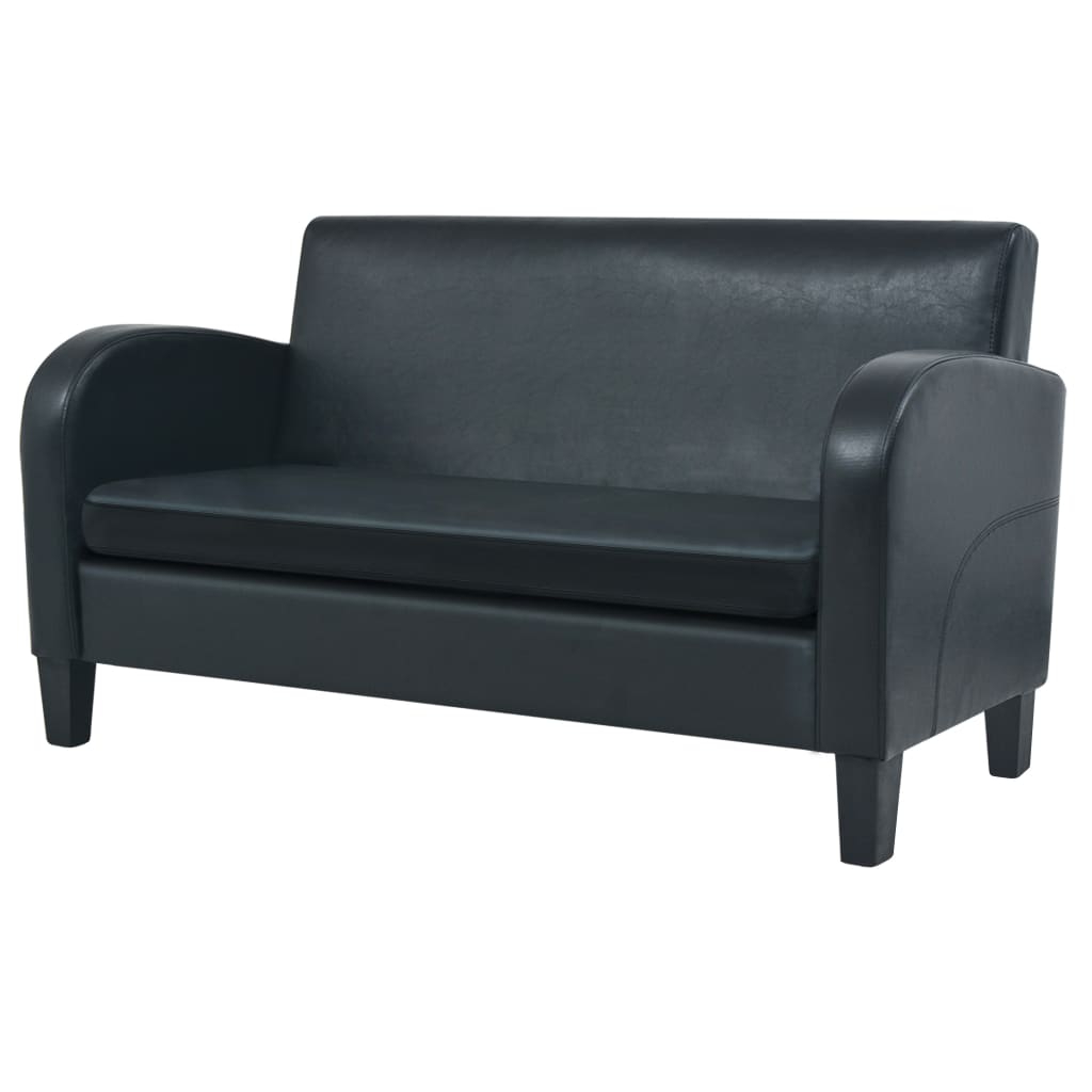 Set Divani 2 Pz In Similpelle Nero